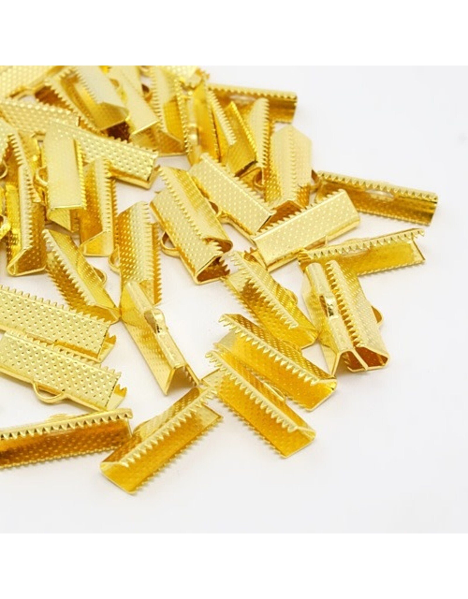Ribbon End 8x20mm Gold 8x20mm