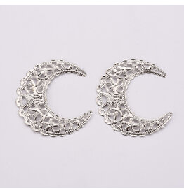 Moon Filigree Link  43x37mm  Platinum