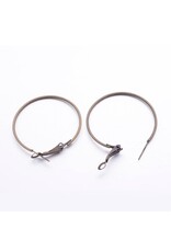 Earring Hoops  35mm Antique Brass  x2   NF