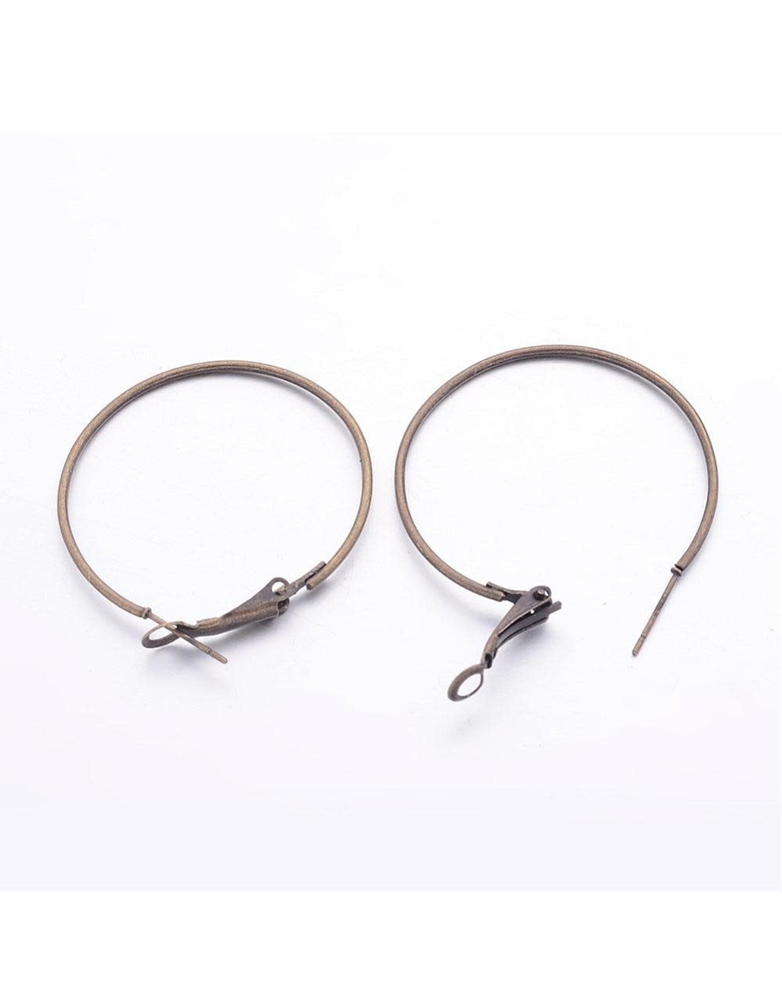 Earring Hoops  35mm Antique Brass  x2   NF