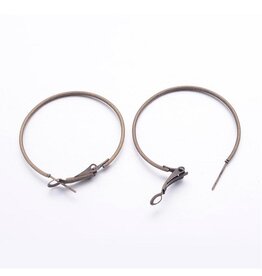 Earring Hoops  35mm Antique Brass  x2   NF
