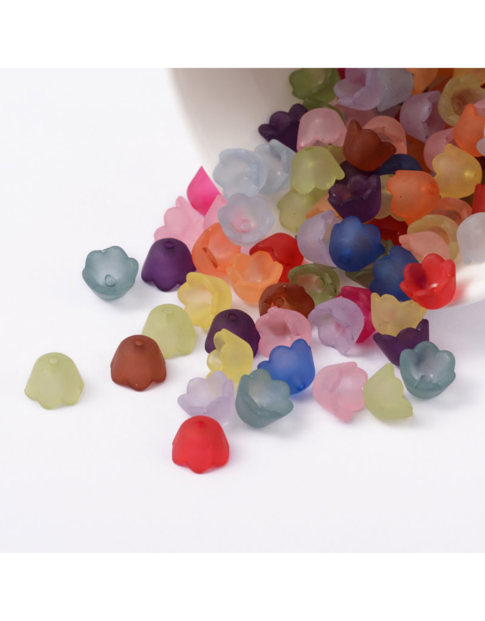 6x10mm Acrylic Flower  Random Assorted Colours x50