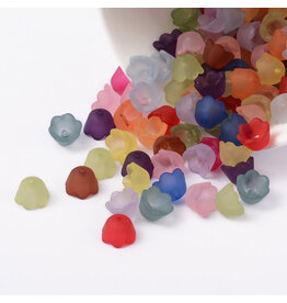 6x10mm Acrylic Flower  Random Assorted Colours x50