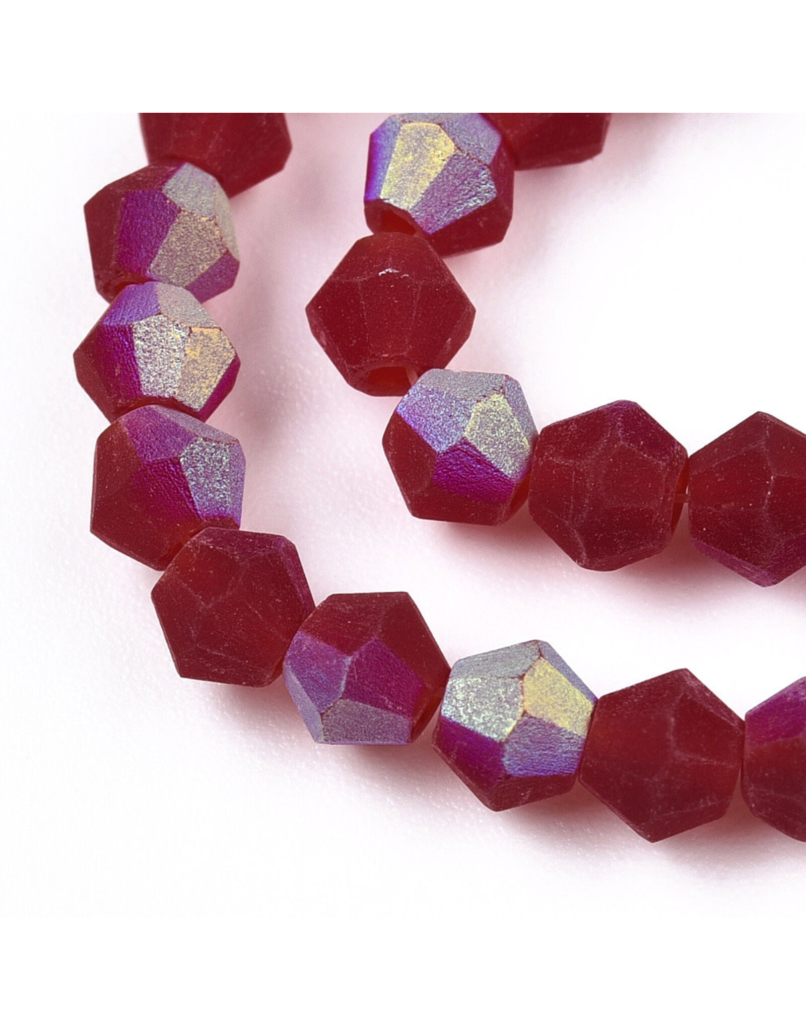 2.5mm Bicone  Transparent Red AB Matte  "AA" Grade  x130