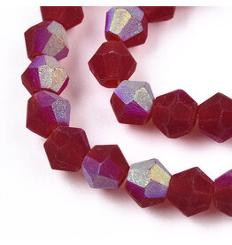 2.5mm Bicone  Transparent Red AB Matte  "AA" Grade  x130