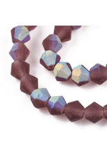 2.5mm Bicone  Transparent Dark Purple AB Matte   x130