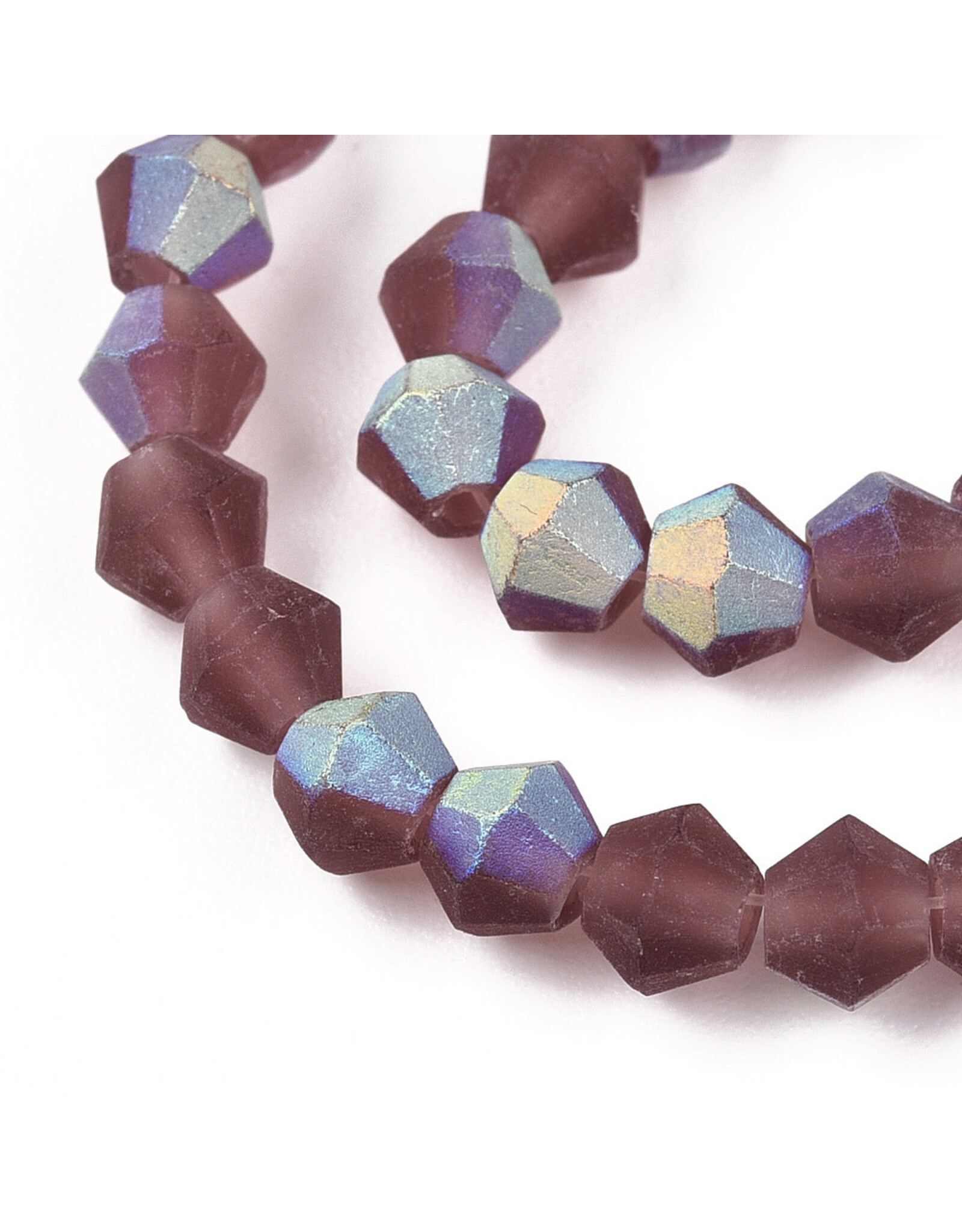 2.5mm Bicone  Transparent Dark Purple AB Matte   x130