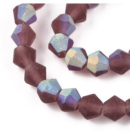 2.5mm Bicone  Transparent Dark Purple AB Matte  "AA" Grade  x130