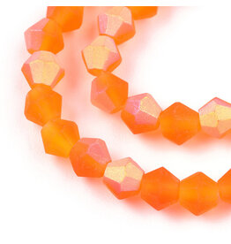 2.5mm Bicone Dark Orange  AB Matte "AA" Grade  x130