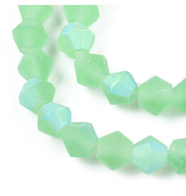 2.5mm Bicone Peridot  AB Matte  "AA" Grade  x130