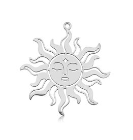Filigree Sun Pendant  Stainless Steel 35mm  x1
