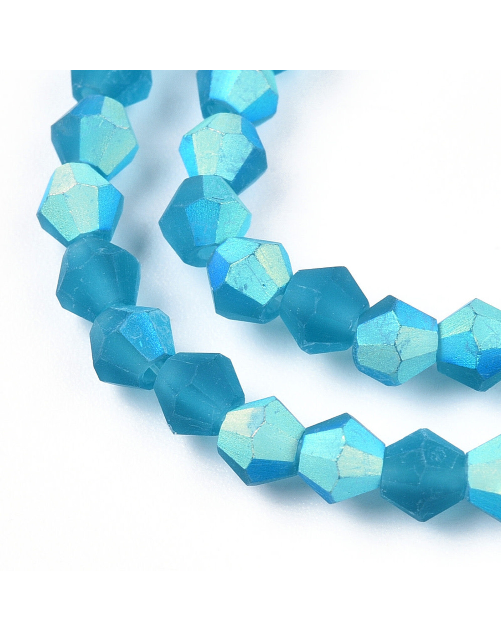 2.5mm Bicone  Transparent Capri Blue AB Matte "AA" Grade  x130