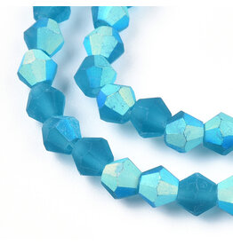 2.5mm Bicone  Transparent Capri Blue AB Matte "AA" Grade  x130