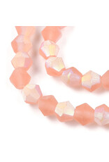 2.5mm Bicone  Transparent Light Rosaline Pink AB Matte  "AA" Grade  x130