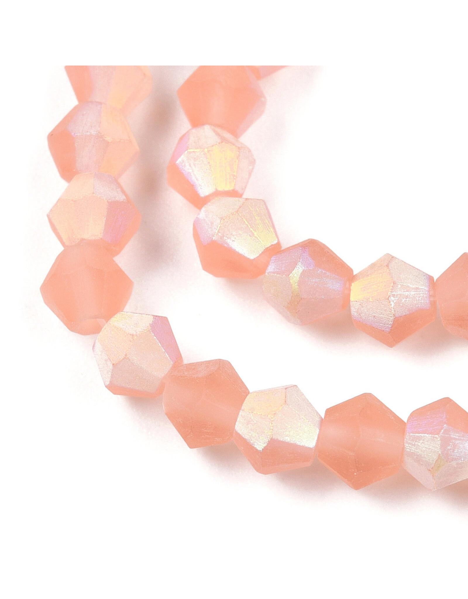 2.5mm Bicone  Transparent Light Rosaline Pink AB Matte  "AA" Grade  x130