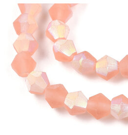 2.5mm Bicone  Transparent Light Rosaline Pink AB Matte  "AA" Grade  x130