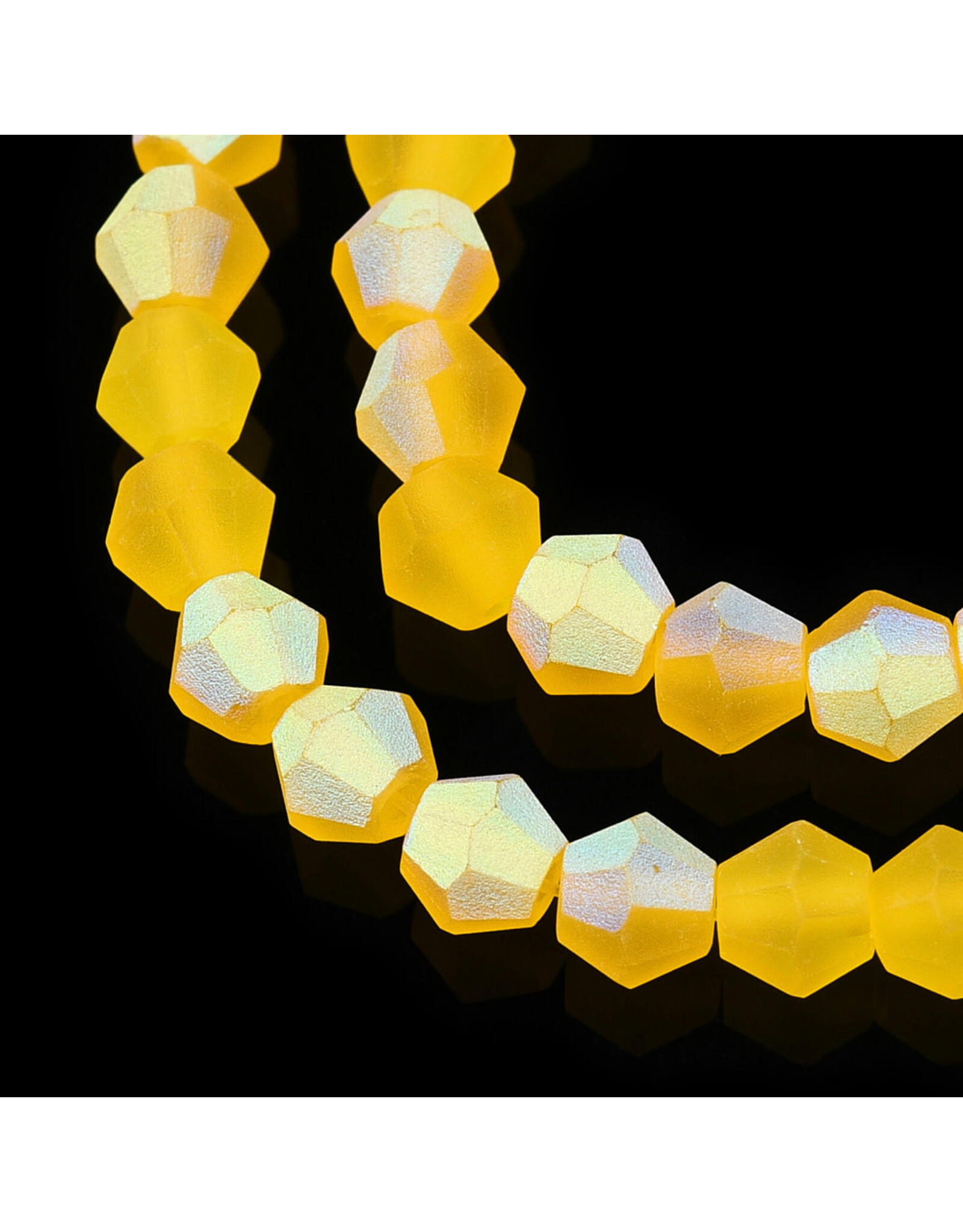 2.5mm Bicone  Transparent Golden Yellow AB Matte "AA" Grade  x130