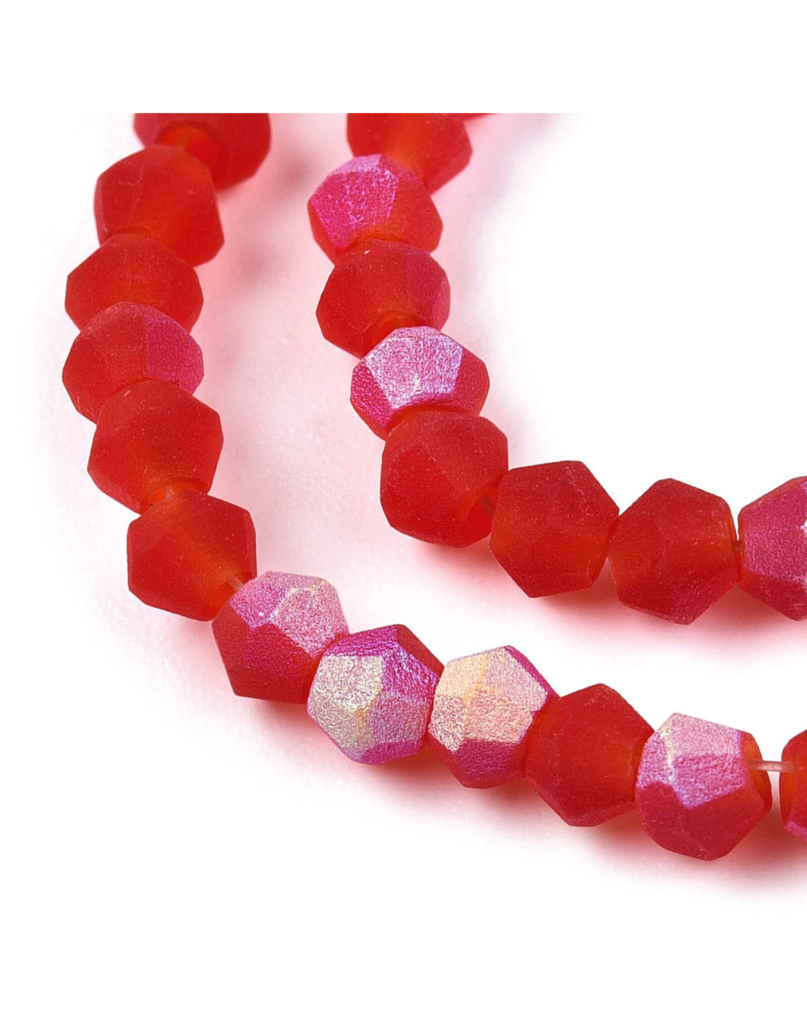 2.5mm Bicone  Transparent Siam Red AB Matte   "AA" Grade  x130