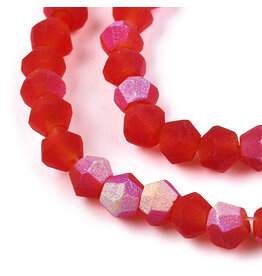 2.5mm Bicone  Transparent Siam Red AB Matte   "AA" Grade  x130