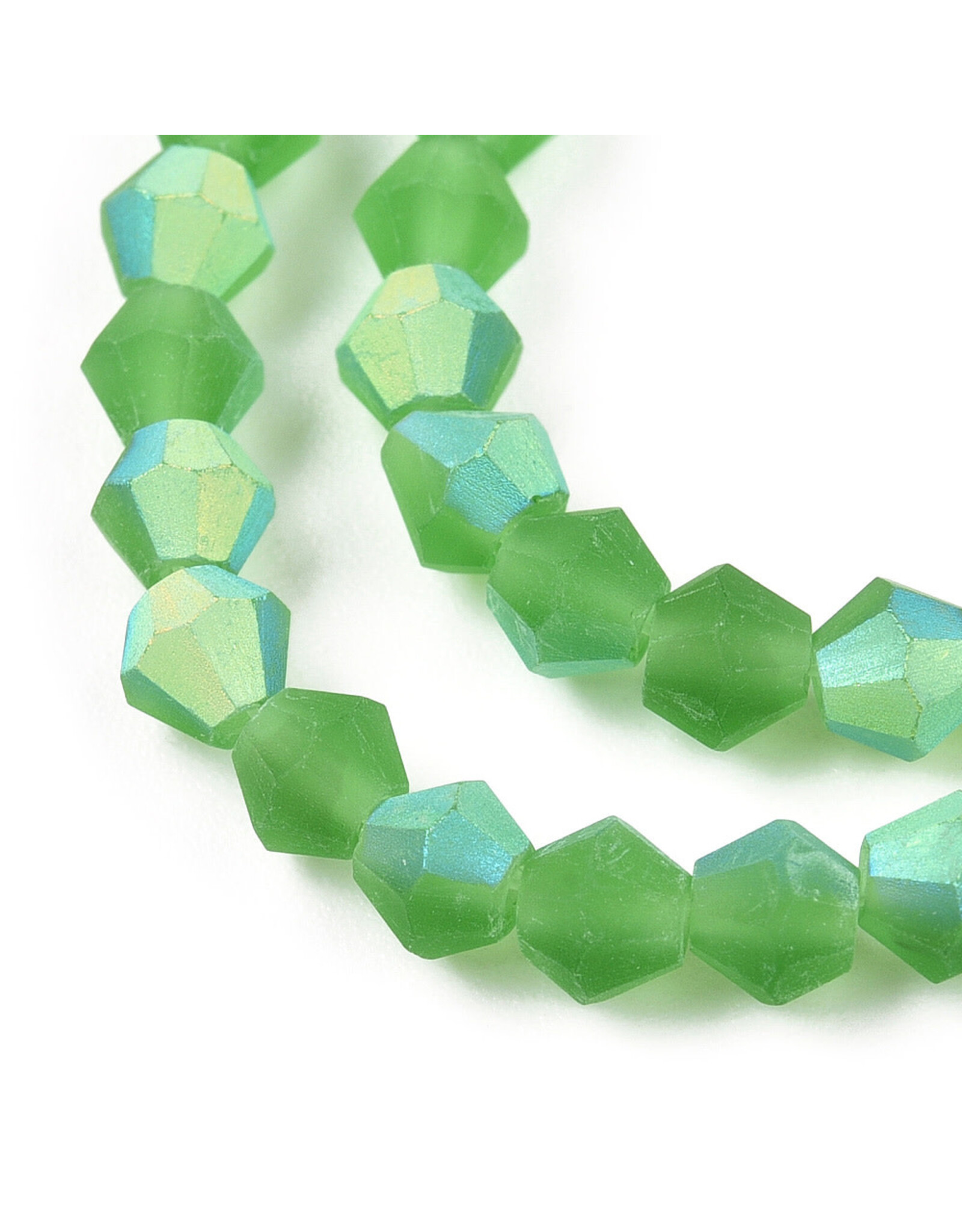 2.5mm Bicone  Transparent Lime Green AB Matte "AA" Grade  x130