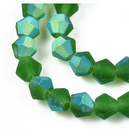 2.5mm Bicone  Transparent  Green AB Matte  "AA" Grade  x130