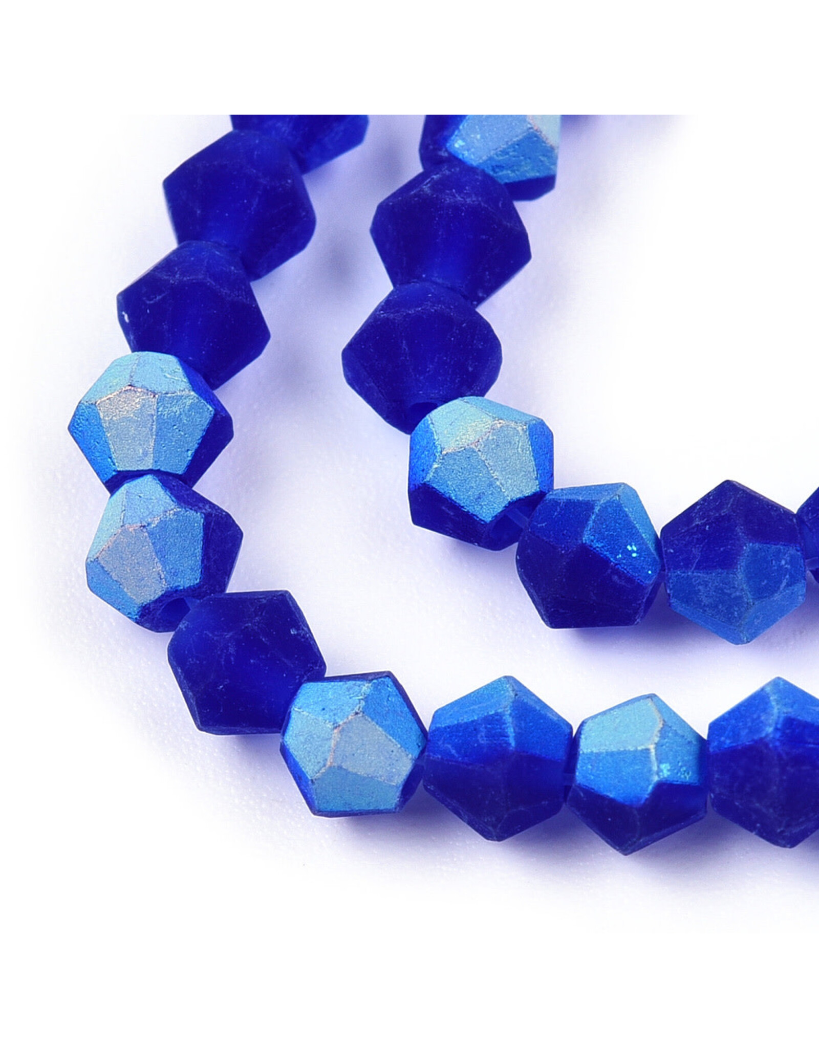 2.5mm Bicone  Transparent  Cobalt Blue AB Matte   "AA" Grade  x130