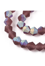 4mm Bicone Amethyst Matte AB "AA" Grade  x80