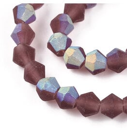4mm Bicone Amethyst Matte AB "AA" Grade  x80
