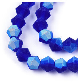 4mm Bicone  Cobalt Blue Matte AB "AA" Grade  x80
