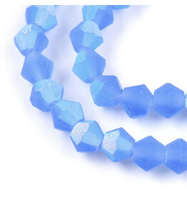 4mm Bicone  Light Sapphire Blue Matte AB "AA" Grade  x80