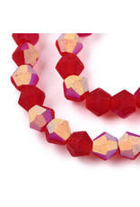 4mm Bicone Light Siam Matte AB "AA" Grade  x80