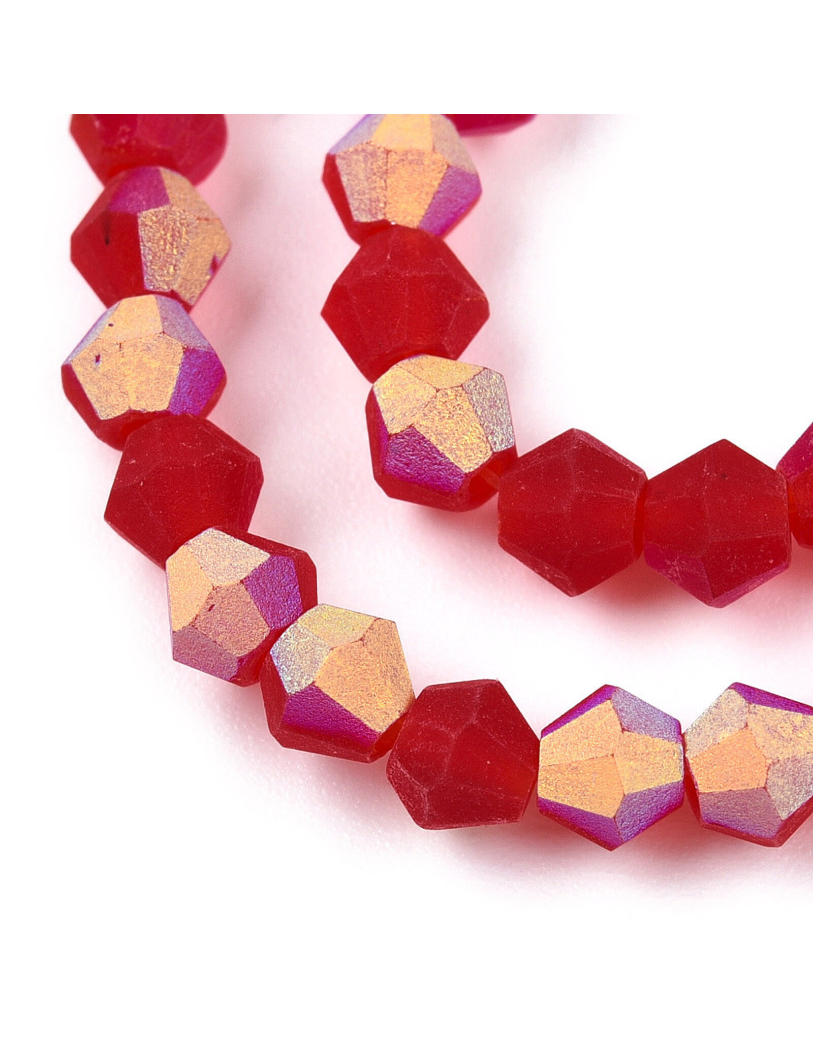 4mm Bicone Light Siam Matte AB "AA" Grade  x80