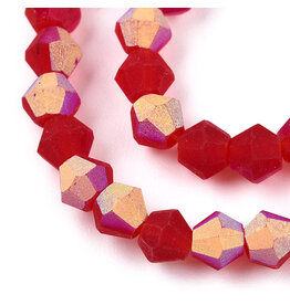 4mm Bicone Light Siam Matte AB "AA" Grade  x80