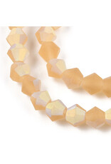 4mm Bicone Light Topaz Matte AB "AA" Grade  x80