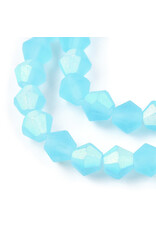 4mm Bicone Light Aqua Blue Matte AB "AA" Grade  x80