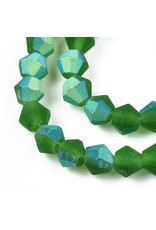 4mm Bicone  Dark Green Matte AB "AA" Grade  x80