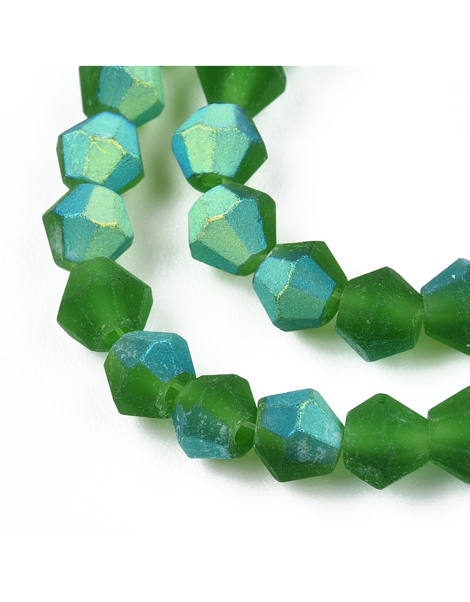 4mm Bicone  Dark Green Matte AB "AA" Grade  x80