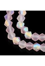 4mm Bicone Pink Matte AB "AA" Grade  x80