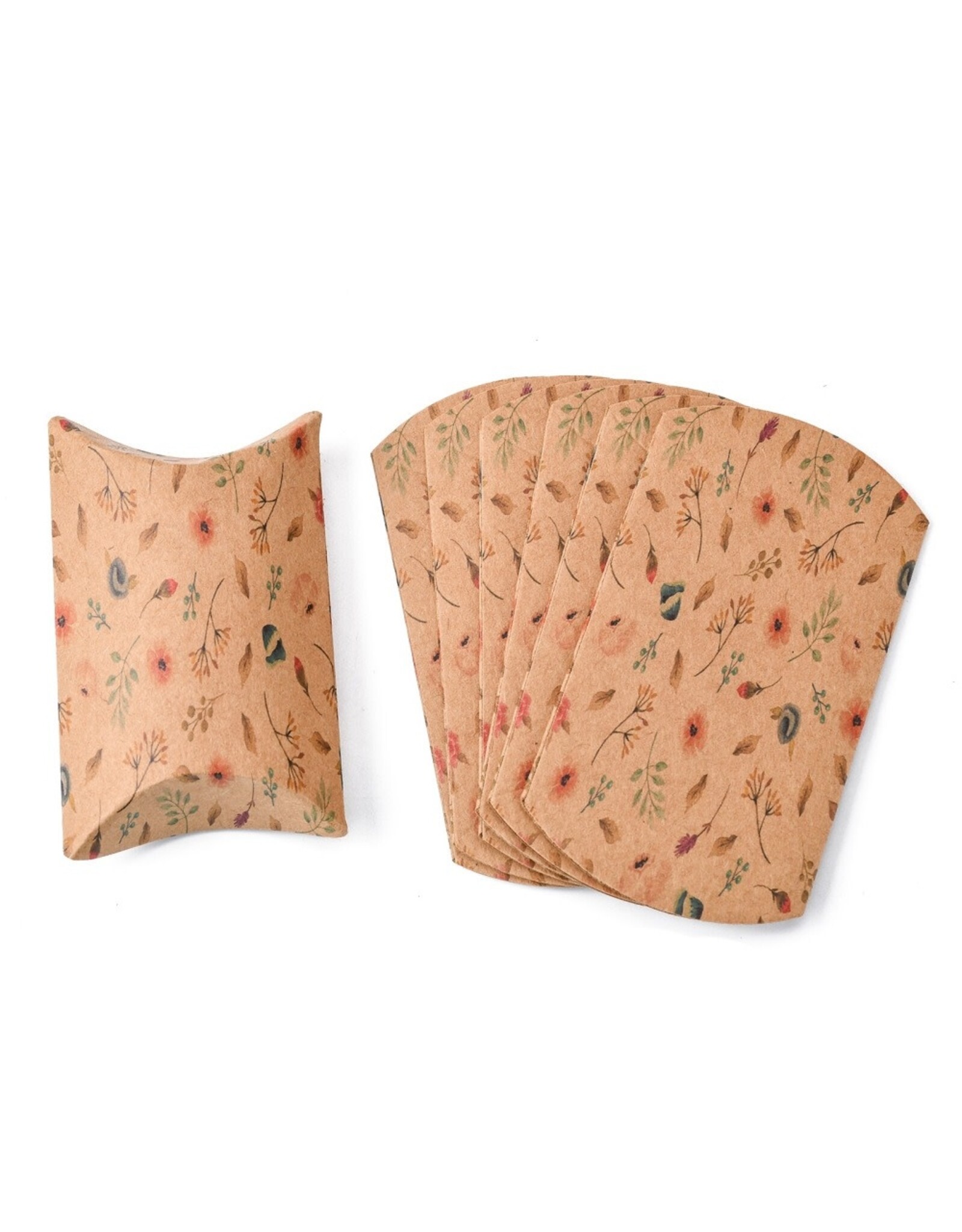 Paper Pillow Box 10x5.5cm x10  Flowers