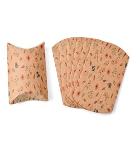 Paper Pillow Box 10x5.5cm x10  Flowers