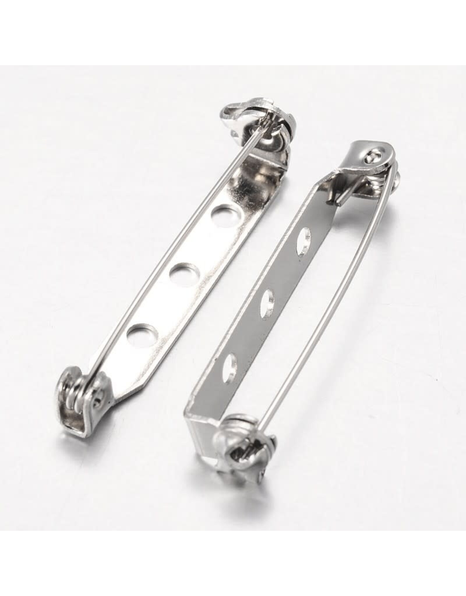 Brooch Back  33x5mm Platinum