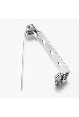 Brooch Back  33x5mm Platinum