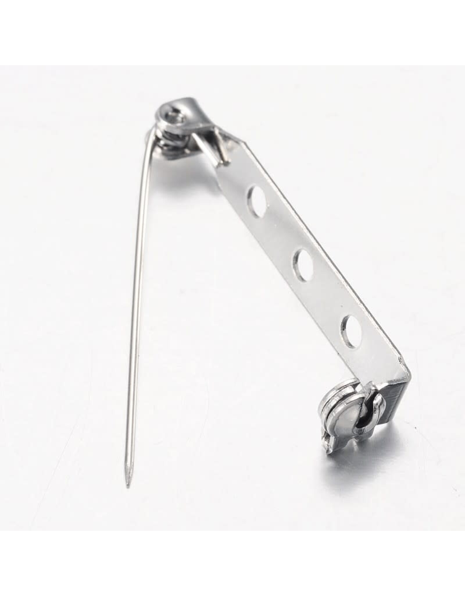 Brooch Back  33x5mm Platinum