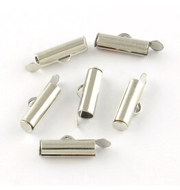 Slide On Clasp Tube 5x25mm Platinum