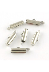 Slide On Clasp Tube 5x25mm Platinum