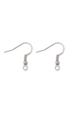 Ear Wire Ball & Spring 18x.8mm  Platinum   NF