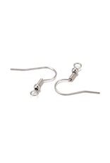 Ear Wire Ball & Spring 18x.8mm  Platinum   NF