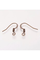 Ear Wire  Spring 15x.7mm  Antique Brass  NF