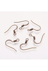 Ear Wire  Spring 15x.7mm  Antique Brass  NF