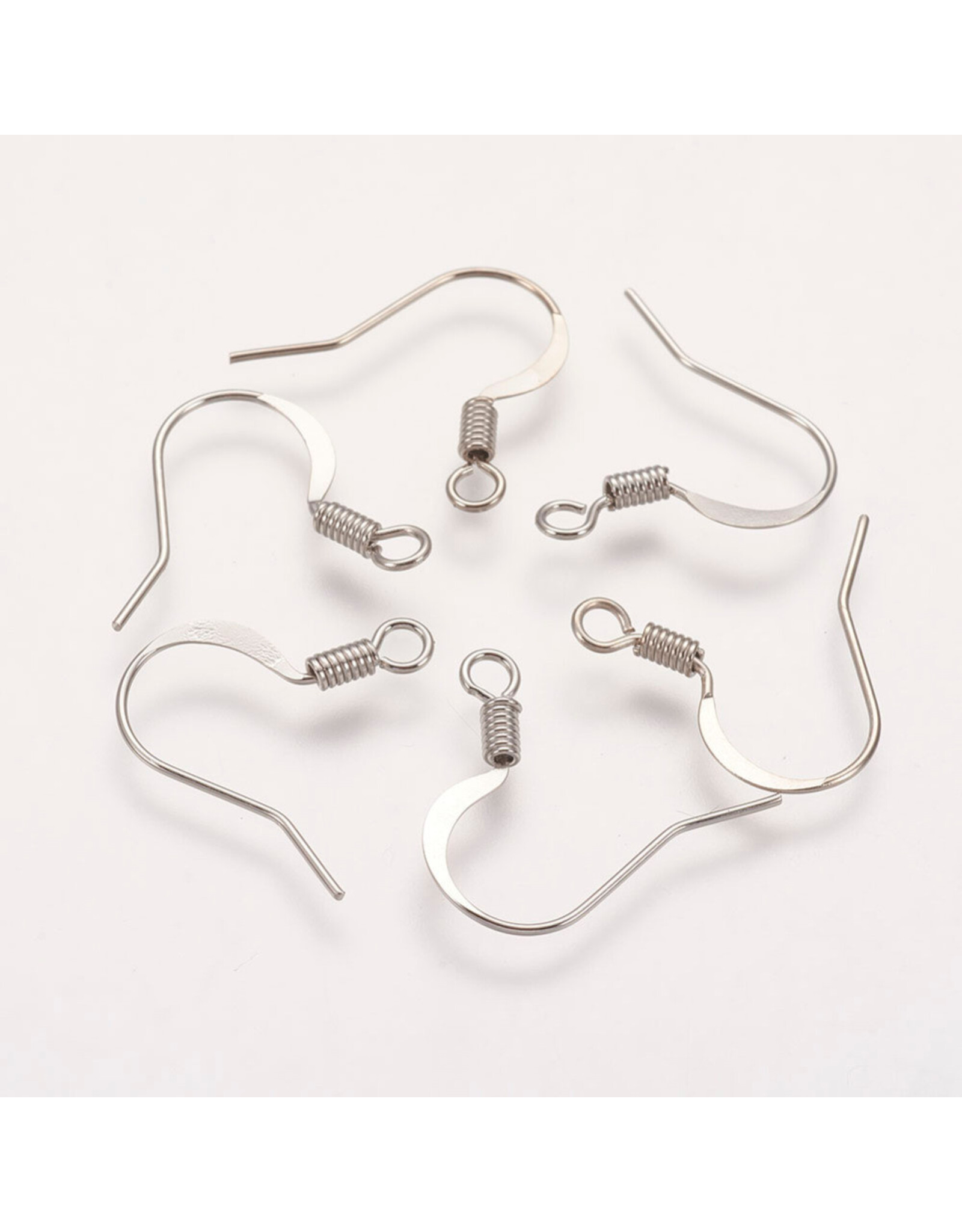 Ear Wire  Spring 15x.7mm  Platinum   NF